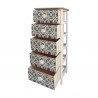 Rebecca Mobili Chest of 5 Drawers Modern Light Wood White Blue 93x40x30