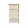 Rebecca Mobili Chest of 4 Drawers Majolica Wood Light White Blue 76x40x30