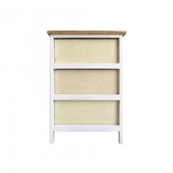 Rebecca Mobili Bedside Table 3 Drawers White Majolica Wood 60x40x30