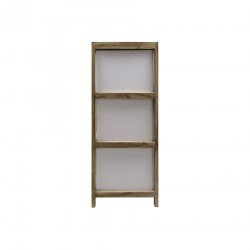 Rebecca Mobili Comodino Cassettiera 3 Cassetti Nordico Legno Chiaro Bianco 79x30x24