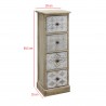 Rebecca Mobili Schmale Kommode Holz Weiß Beige Shabby 80,5x29x25