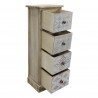 Rebecca Mobili Schmale Kommode Holz Weiß Beige Shabby 80,5x29x25