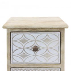 Rebecca Mobili Commode Bois Étroit Bois Blanc Beige Shabby 80,5x29x25