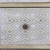 Rebecca Mobili Cajonera Estrecha Madera Blanco Beige Shabby 80,5x29x25