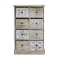 Rebecca Mobili Chest of Drawers 8 Drawers Wood Beige White Entrance 80,5x53,5x25