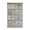 Rebecca Mobili Cassettiera 8 Cassetti Legno Beige Bianco Ingresso 80,5x53,5x25