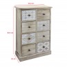 Rebecca Mobili Chest of Drawers 8 Drawers Wood Beige White Entrance 80,5x53,5x25