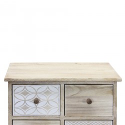 Rebecca Mobili Chest of Drawers 8 Drawers Wood Beige White Entrance 80,5x53,5x25