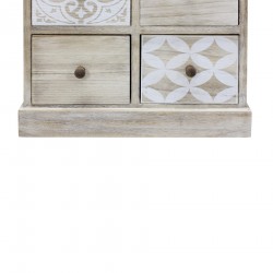 Rebecca Mobili Cassettiera 8 Cassetti Legno Beige Bianco Ingresso 80,5x53,5x25