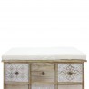 Rebecca Mobili Banc Commode Beige 6 Tiroirs Assise Rembourrée 49x77,5x35