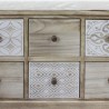 Rebecca Mobili Binnenbank Badkamerbank Paulowniahout Beige Wit Shabby Style Gestoffeerde Zitting Entree