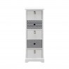 Rebecca Mobili High Chest of Drawers with 5 Drawers in White Wood Modern Entrance 93x30x25 cm