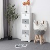 Rebecca Mobili High Chest of Drawers with 5 Drawers in White Wood Modern Entrance 93x30x25 cm