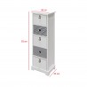 Rebecca Mobili High Chest of Drawers with 5 Drawers in White Wood Modern Entrance 93x30x25 cm