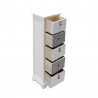 Rebecca Mobili High Chest of Drawers with 5 Drawers in White Wood Modern Entrance 93x30x25 cm