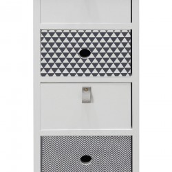 Rebecca Mobili High Chest of Drawers with 5 Drawers in White Wood Modern Entrance 93x30x25 cm