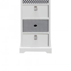 Rebecca Mobili High Chest of Drawers with 5 Drawers in White Wood Modern Entrance 93x30x25 cm