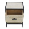 Rebecca Mobili Bedside table with Wood and Metal Drawer Shelf for Bedroom 47,5x35x25 cm