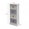 Rebecca Mobili Cabinet White Grey Wood with 4 Drawers for Shabby Chic Bathroom 76x30x25 cm