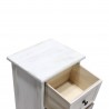 Rebecca Mobili Commode Table de Chevet Étroite Bois MDF Blanc Gris 4 Tiroirs Vintage Entrée 76x30x25 cm