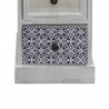 Rebecca Mobili Cassettiera in Legno Bianco e Blu con 4 Cassetti per Bagno Shabby Chic 76x30x25 cm