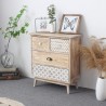 Rebecca Mobili Commode 4 Tiroirs en Bois clair Shabby Boho pour la Cuisine, l'Entrée