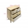 Rebecca Mobili Chest of Drawers 4 Drawers Light Wood Shabby Boho for Kitchen Entrance Hall