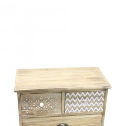 Rebecca Mobili Chest of Drawers 4 Drawers Light Wood Shabby Boho for Kitchen Entrance Hall