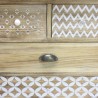 Rebecca Mobili Chest of Drawers 4 Drawers Light Wood Shabby Boho for Kitchen Entrance Hall