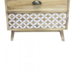 Rebecca Mobili Mobiletto Cassettiera 4 Cassetti in Legno Chiaro Shabby Boho per Cucina Ingresso