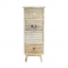 Rebecca Mobili Narrow Bedside Cabinet 4 Drawers Boho Shabby Wood for Bedroom