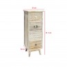 Rebecca Mobili Narrow Bedside Cabinet 4 Drawers Boho Shabby Wood for Bedroom