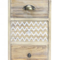 Rebecca Mobili Narrow Bedside Cabinet 4 Drawers Boho Shabby Wood for Bedroom