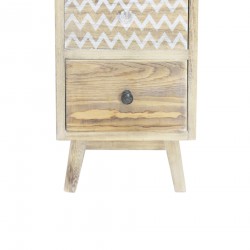 Rebecca Mobili Narrow Bedside Cabinet 4 Drawers Boho Shabby Wood for Bedroom