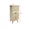 Rebecca Mobili Narrow Bedside Table 3 Drawer Antique Wood Nightstand for Bedroom