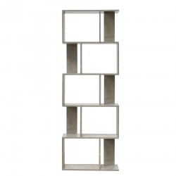 Rebecca Mobili Modern Bookcase 5 Shelves in Grey Wood for Living Room Office