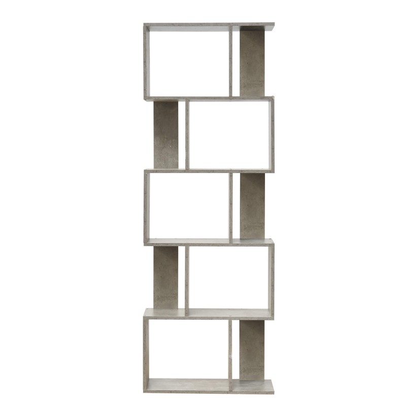 Rebecca Mobili Modern Bookcase 5 Shelves in Grey Wood for Living Room Office