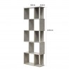 Rebecca Mobili Modern Bookcase 5 Shelves in Grey Wood for Living Room Office