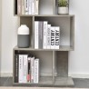 Rebecca Mobili Modern Bookcase 5 Shelves in Grey Wood for Living Room Office