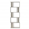 Rebecca Mobili Modern Bookcase 5 Shelves in Grey Wood for Living Room Office