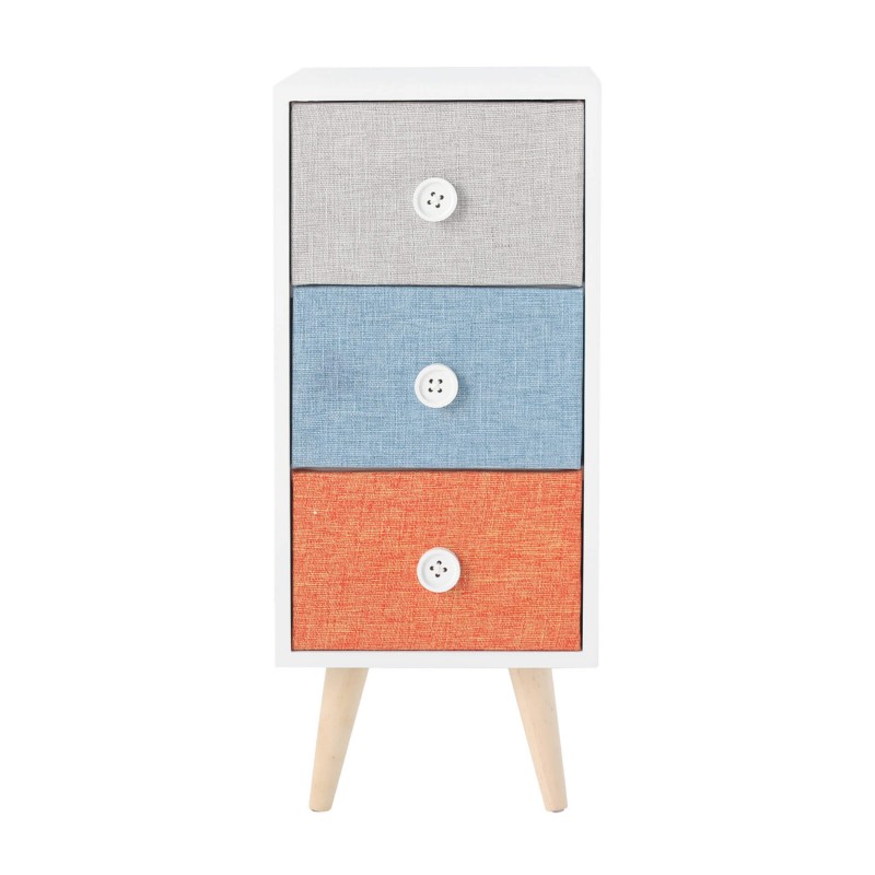 Rebecca Mobili Bedside Table Wooden Drawer Modern Colourful Fabric for Bedroom