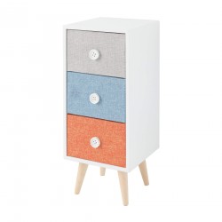 Rebecca Mobili Bedside Table Wooden Drawer Modern Colourful Fabric for Bedroom