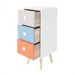 Rebecca Mobili Bedside Table Wooden Drawer Modern Colourful Fabric for Bedroom