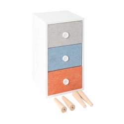 Rebecca Mobili Bedside Table Wooden Drawer Modern Colourful Fabric for Bedroom