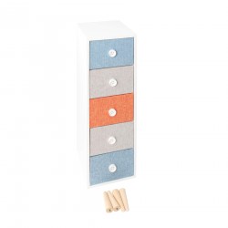 Rebecca Mobili Dresser Chest of Drawers 5-Drawer Modern Wooden Fabric for Children's Rooms