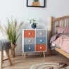 Rebecca Mobili Chest of Drawers Wooden Storage Unit 6 Drawers Modern Colourful Fabric