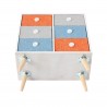 Rebecca Mobili Chest of Drawers Wooden Storage Unit 6 Drawers Modern Colourful Fabric