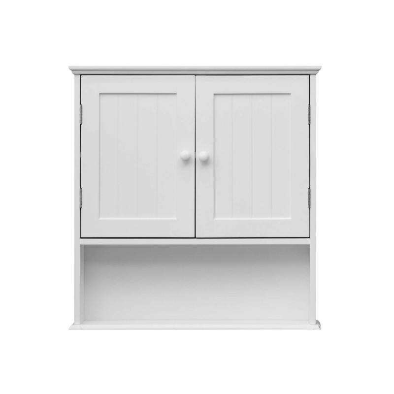 Rebecca Mobili Armoire de salle de bain murale en Bois blanc avec 2 Portes et 1 étagère