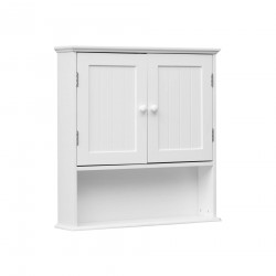 Rebecca Mobili Wall-mounted White Wooden Bathroom Cupboard with 2 Doors and 1 Shelf