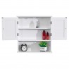 Rebecca Mobili Wall-mounted White Wooden Bathroom Cupboard with 2 Doors and 1 Shelf